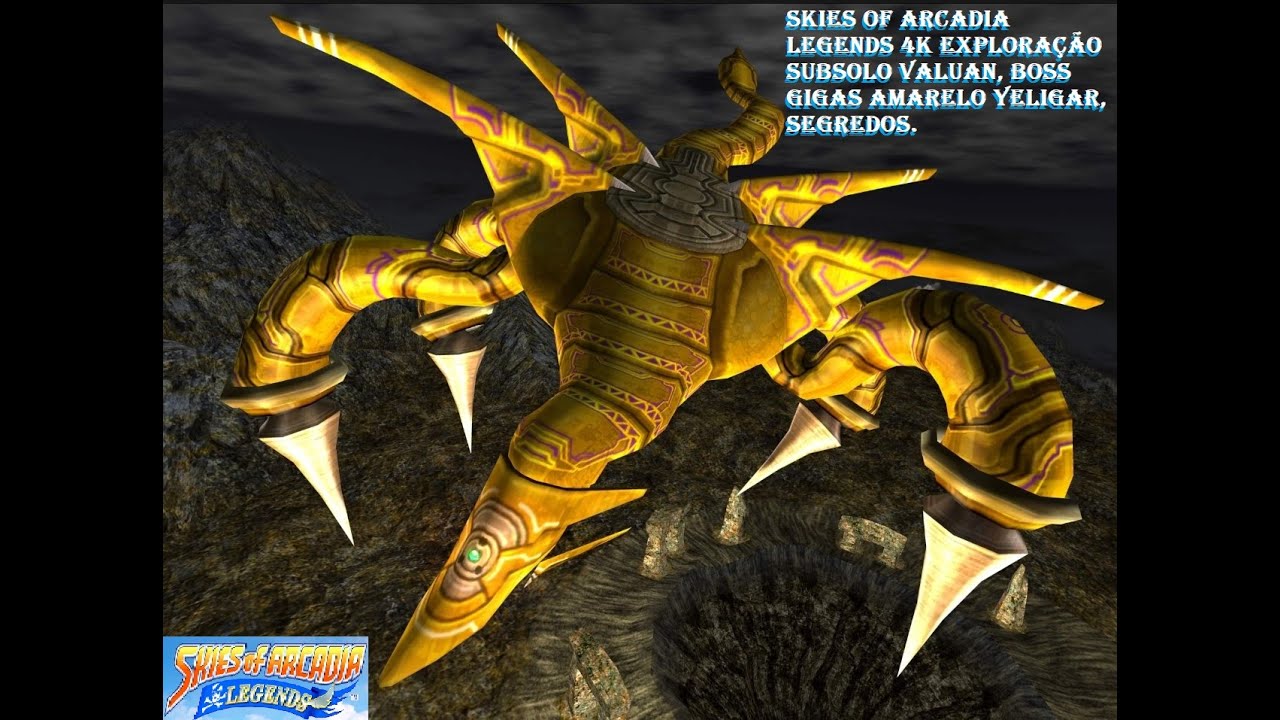 SKIES OF ARCADIA LEGENDS 4K, EXPLORA&Ccedil;&Atilde;O SUBSOLO VALUAN, BOSS GIGAS AMARELO YELIGAR, SEGREDOS.