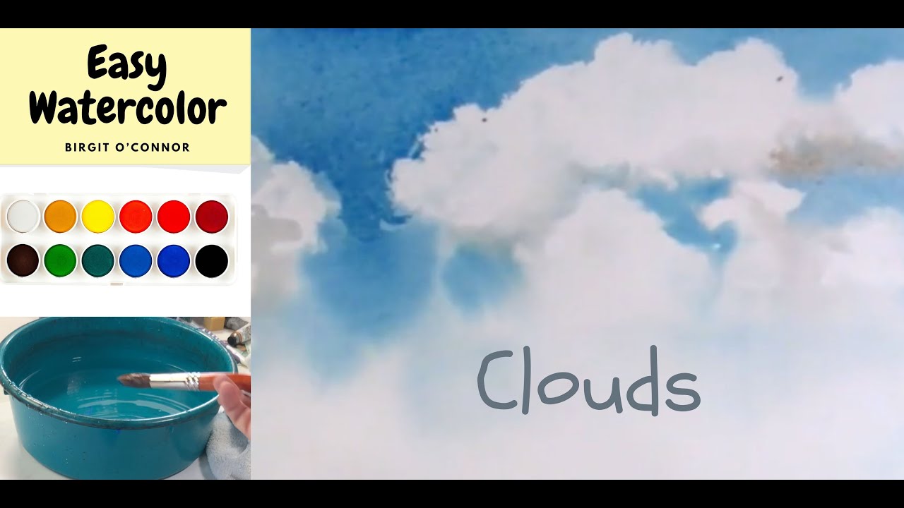 Paint Easy Clouds in Watercolor | Fun Sky Painting for Kids & Beginners