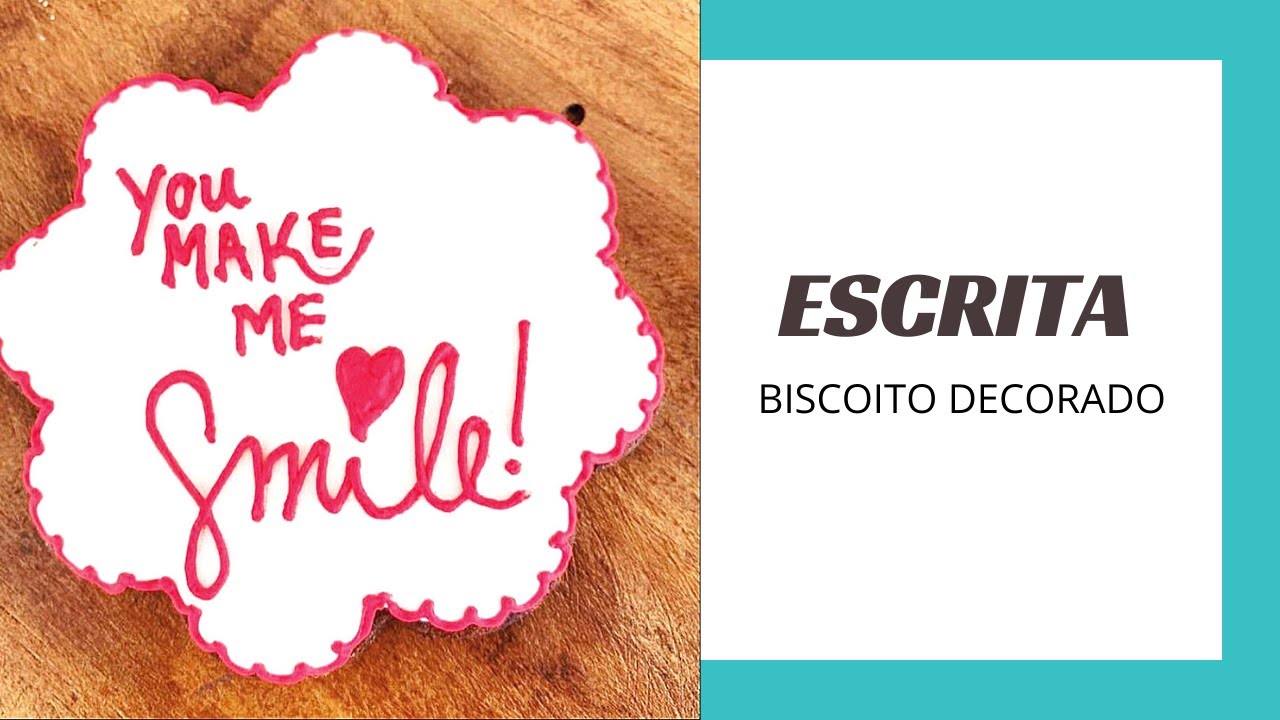 Como fazer escrita com glacê em biscoito! #biscoitodecorado
