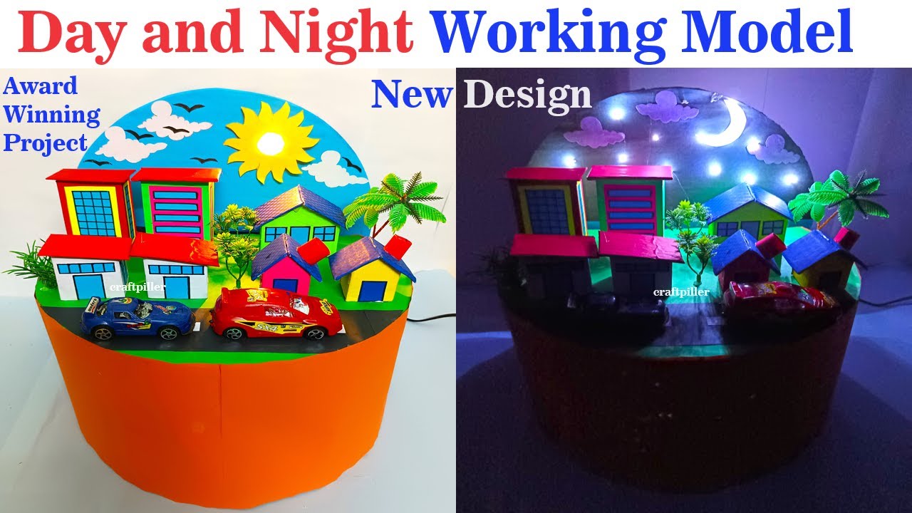 day and night working model(3d)  - innovative and creative design - science exhibition | craftpiller