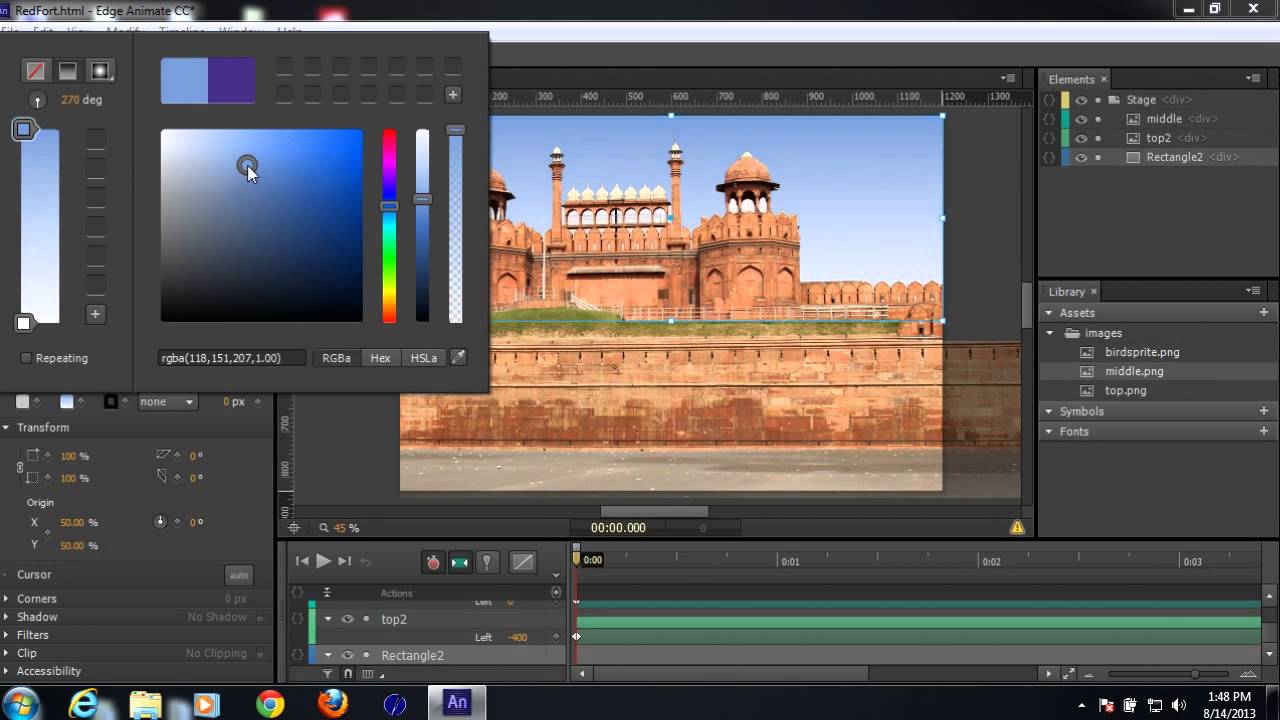 Parallax effects and motion paths using Animate CC