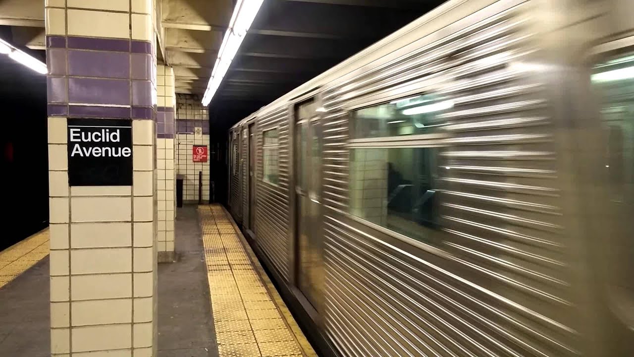 MTA Subways - Budd Company R32 #3876 on the (C) arriving into Euclid Avenue [Mobile Video]