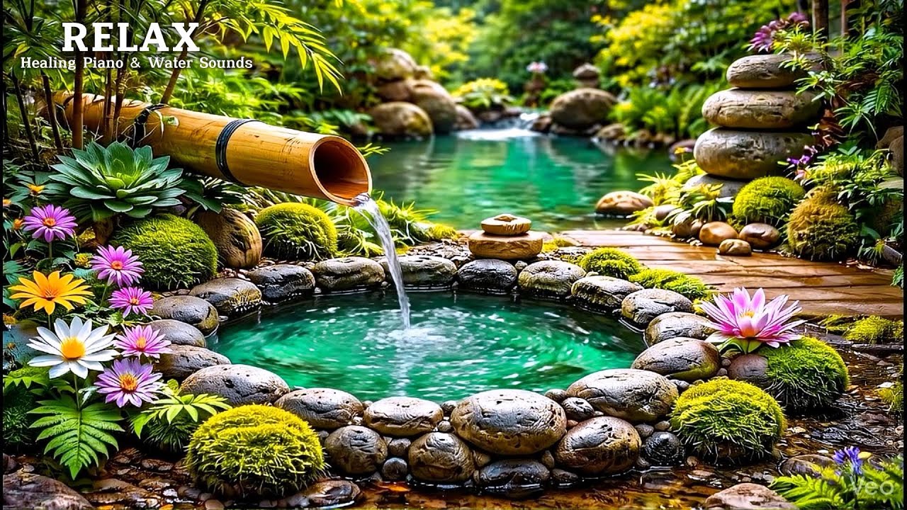 Healing Piano & Water Sounds to Calm the Mind, Ease Stress & Restore Inner Peace