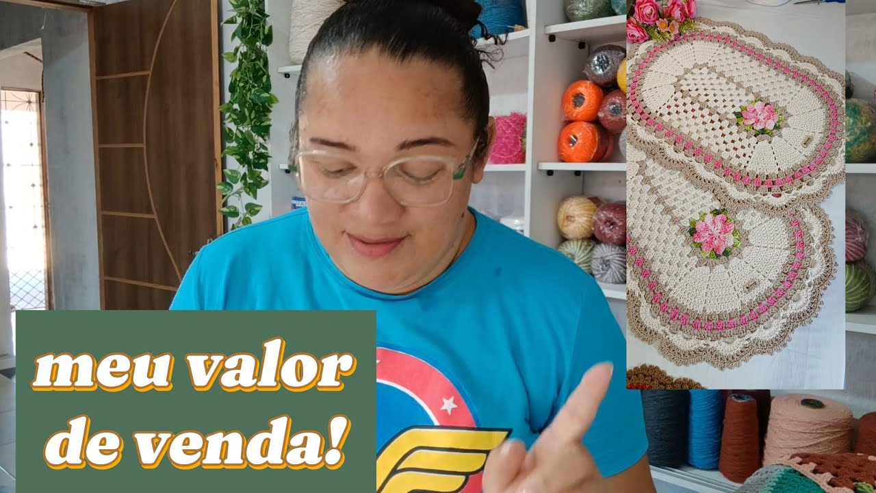 Por quanto eu vendo o tapete oval fácil com uma flor 🌸 mais dicas 