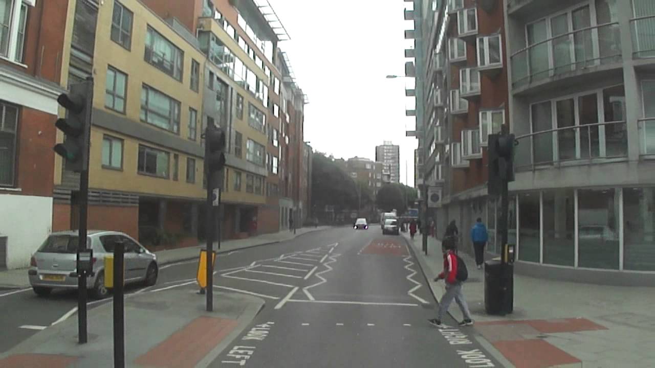 Number C10 bus ride from Canada Water Station to Victoria Station, London, (full complete journey).