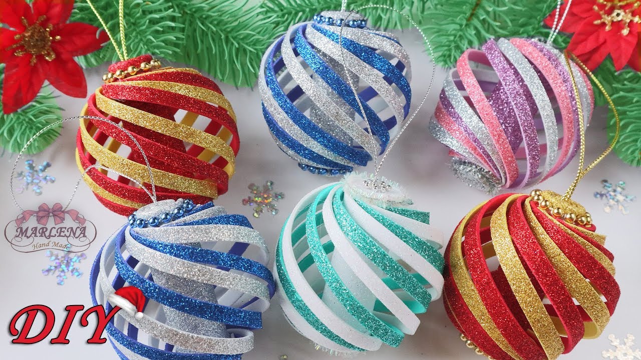 🎄 НОВОГОДНИЕ ИГРУШКИ НА ЁЛКУ 🎄 из фоамирана/Christmas Ornaments