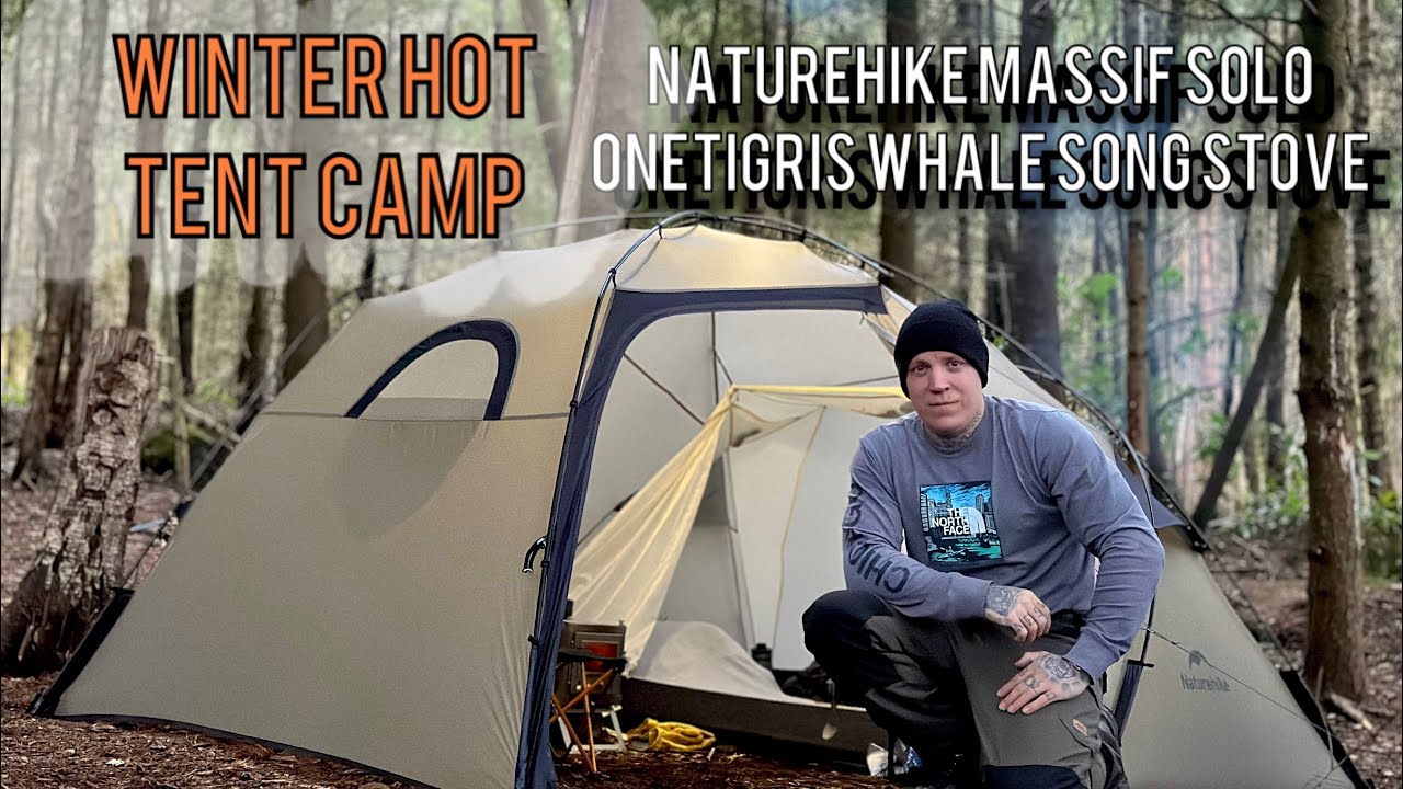 Winter hot tent camping - Naturehike massif solo & Onetigris whale song stove