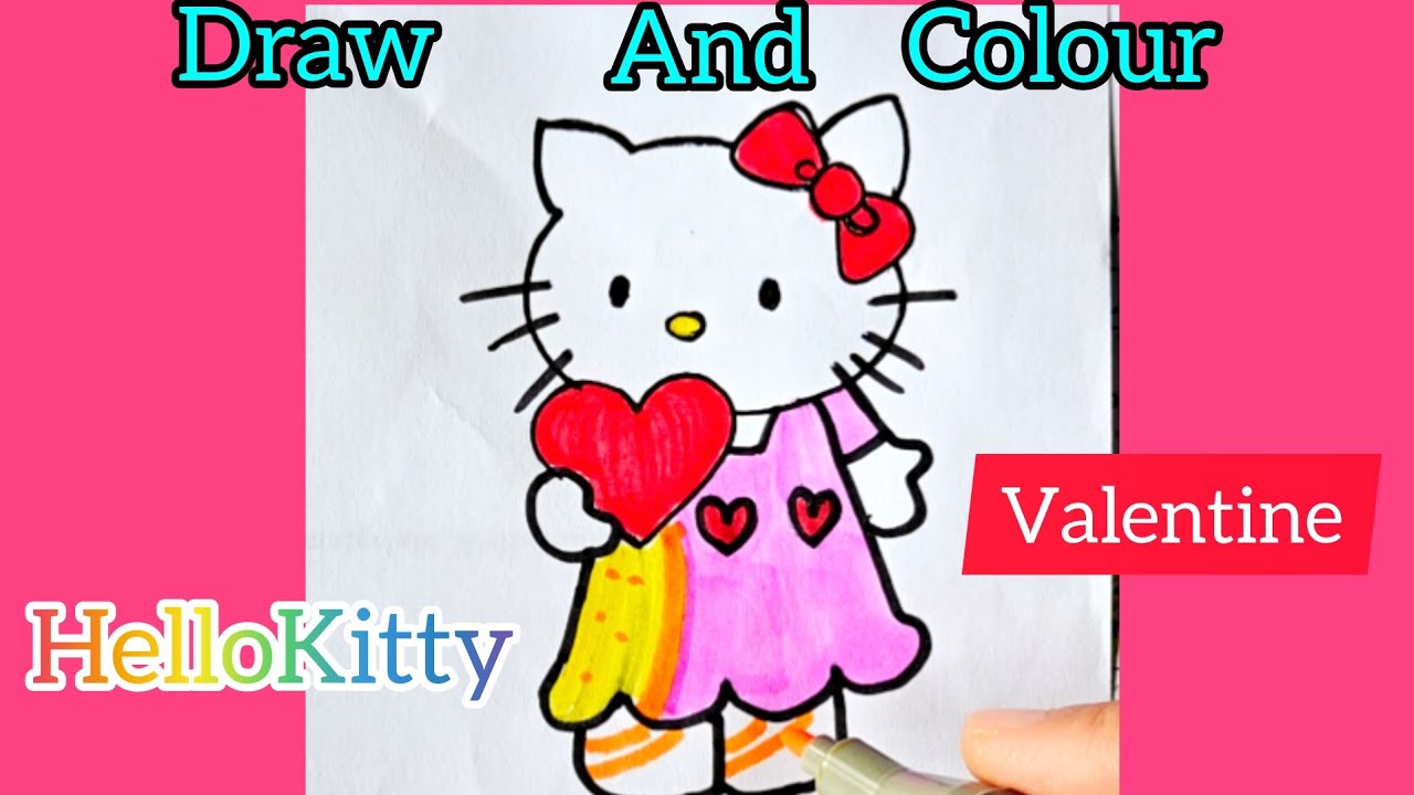 How To Draw Hello Kitty Valentine’s Day 💖 | Easy Drawing, Painting & Coloring for Kids