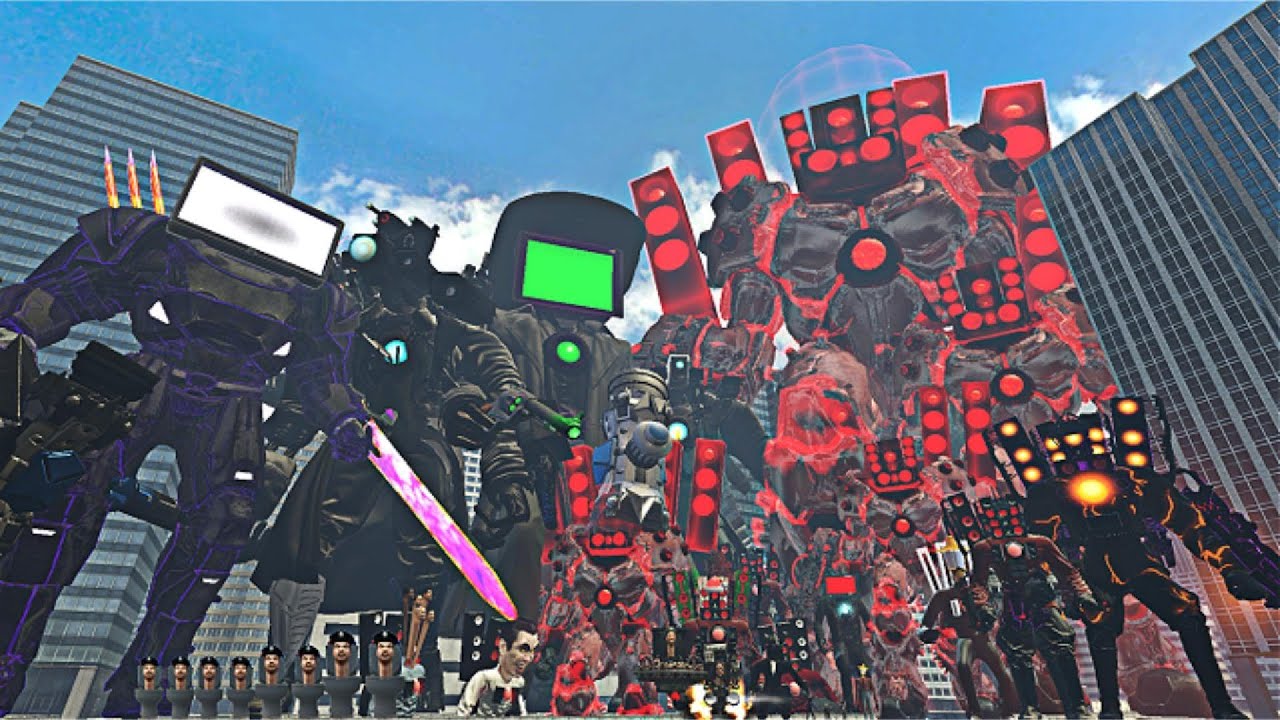 NEW UPGRADED TITAN SPEAKERMAN BOSSES VS ALL SIZE SKIBIDI TOILET IN GARRY'S MOD