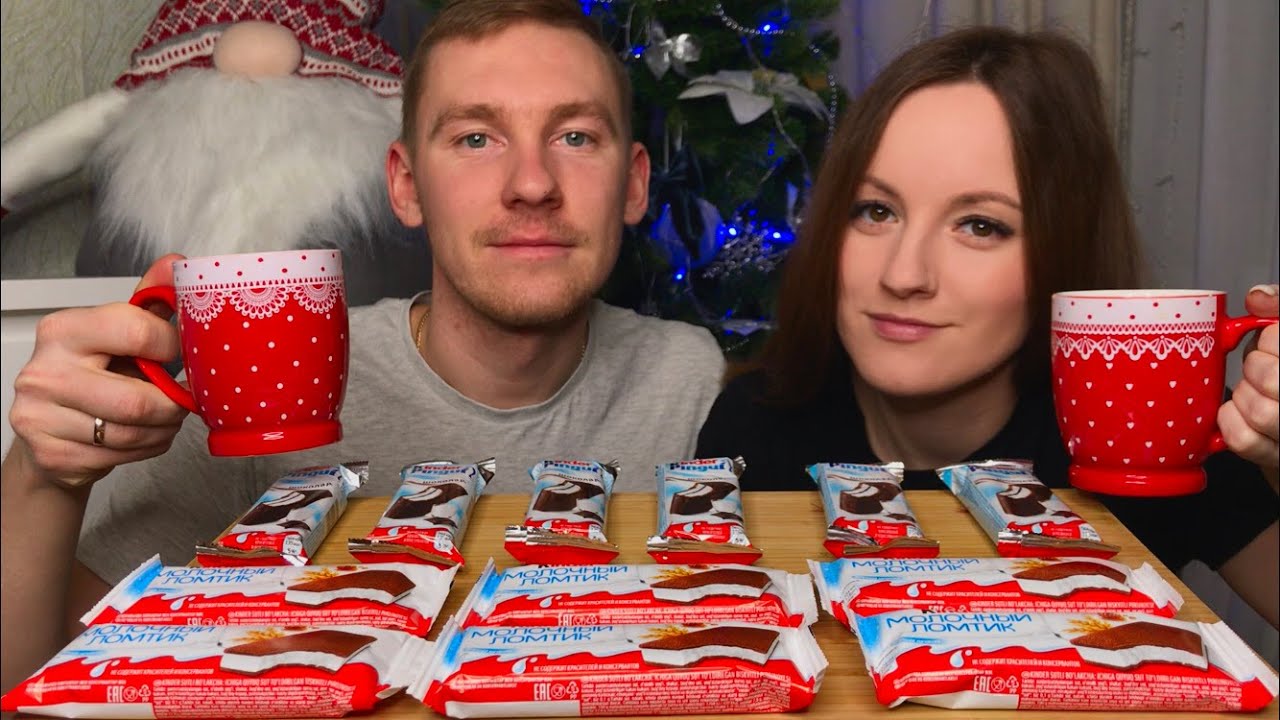 МУКБАНГ КИНДЕР ЛОМТИКИ С БИСКВИТОМ ЧЕЛЛЕНДЖ ответы на вопросы MUKBANG KINDER SLICES CHALLENGE