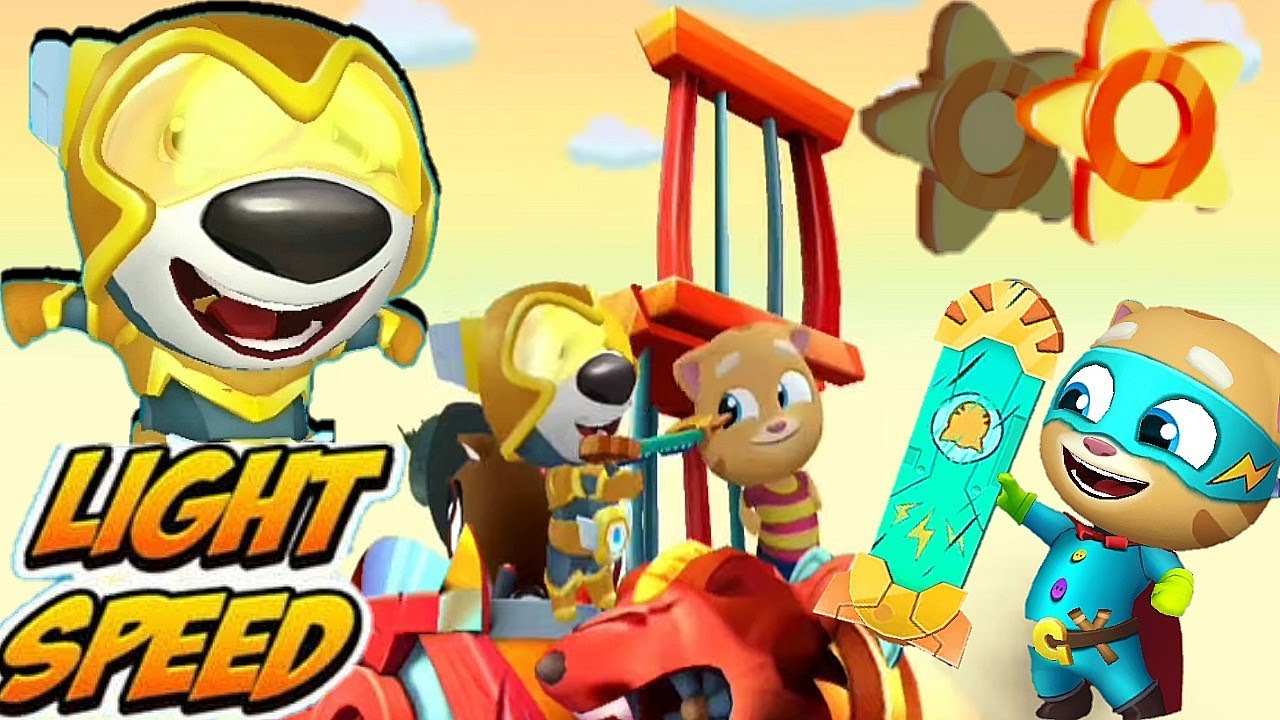 Talking Tom Hero Dash LIGHT SPEED event Sunbeam Hank Salving Super Ginger Gameplay Android ios