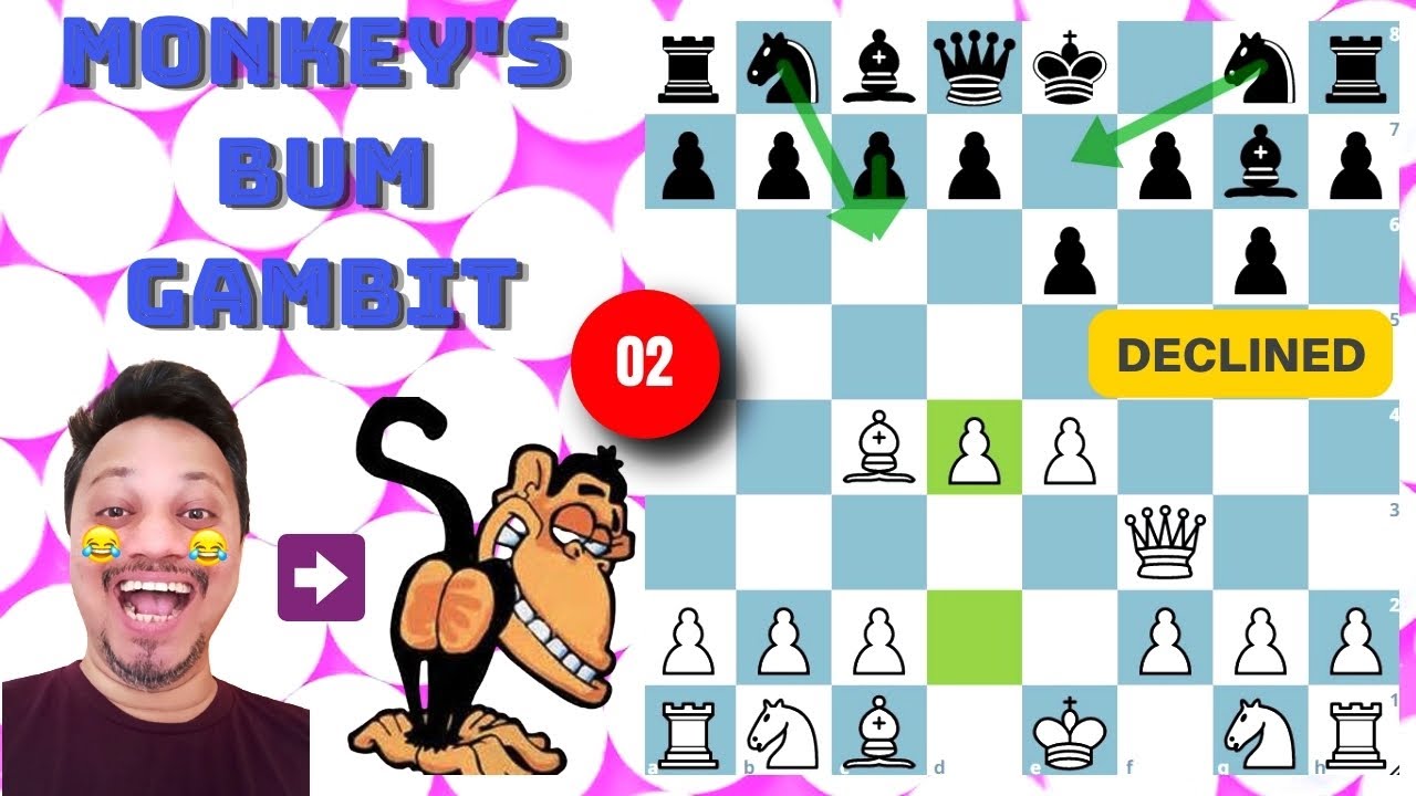 Attacking Chess Gambit - 13 (Monkey's Bum Gambit Declined)