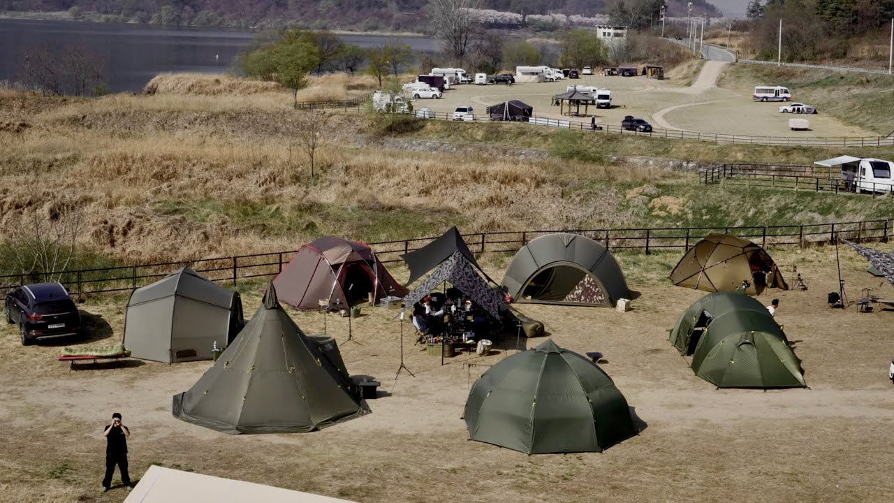 [4K] EP.21 드넓은 부지에서 즐기는 우리들만의 고아웃. 맛있는 음식들과 들살이. 떼캠. Korean camping vlog. (with. 헬스포츠크루)