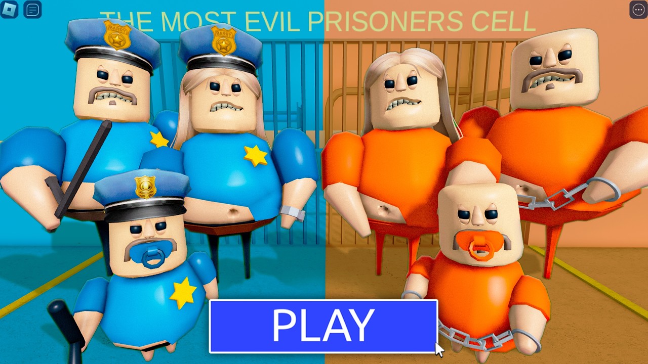 9999 PRISONERS vs 999 COPS in BARRY'S PRISON RUN! New Scary Obby (#Roblox)