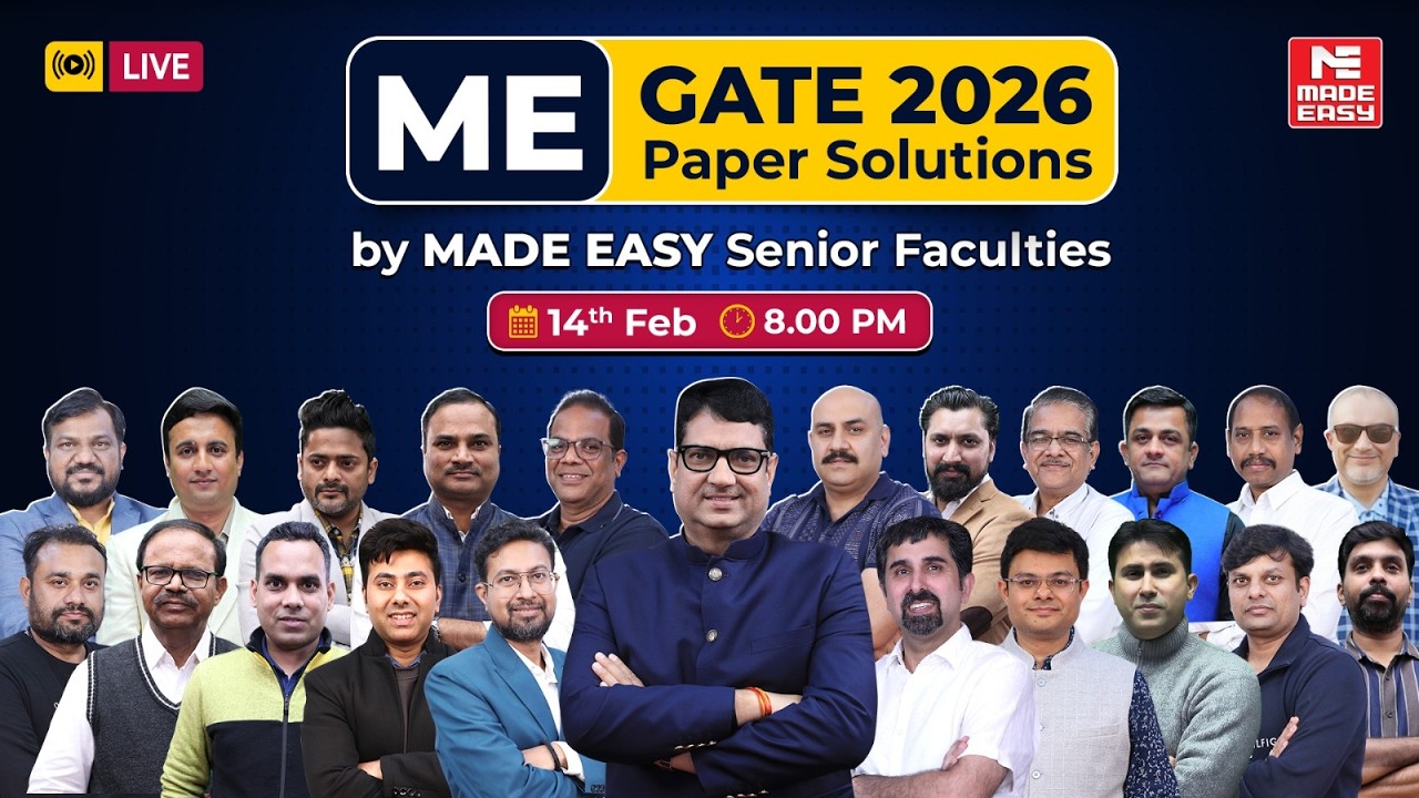 GATE 2026 Mechanical Paper Solutions | Complete Analysis by MADE EASY Senior Faculties | LIVE