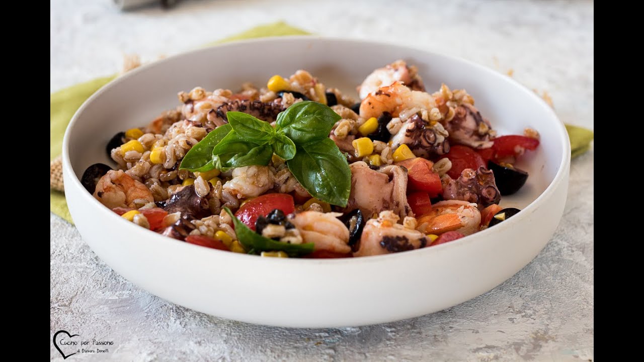 INSALATA DI FARRO CON GAMBERI