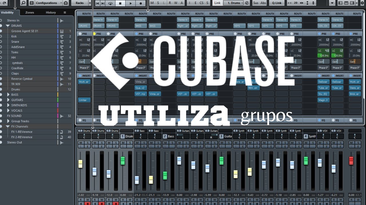 Cómo crear PISTAS DE GRUPO en CUBASE 12