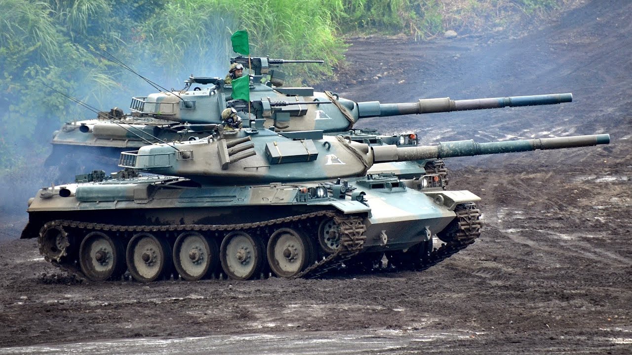 【陸上自衛隊】74式戦車 Royal Ordnance L7A1 105mm砲 実弾射撃｜Japan's Mitsubishi Type 74 Main Battle Tank STB-1 JGSDF
