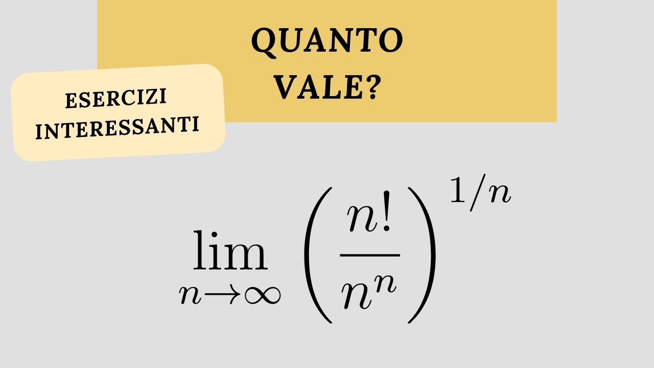 Esercizi limiti difficili - Limite di (x!/x^x)^1/x
