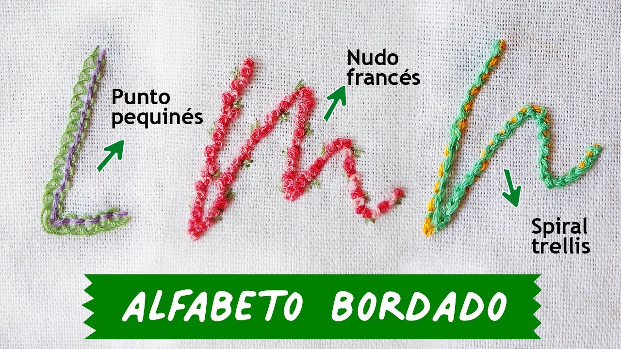 🧵 3 Puntadas para Bordar LETRAS a Mano (L, M, N) 🧵 Alfabeto Bordado A Mano
