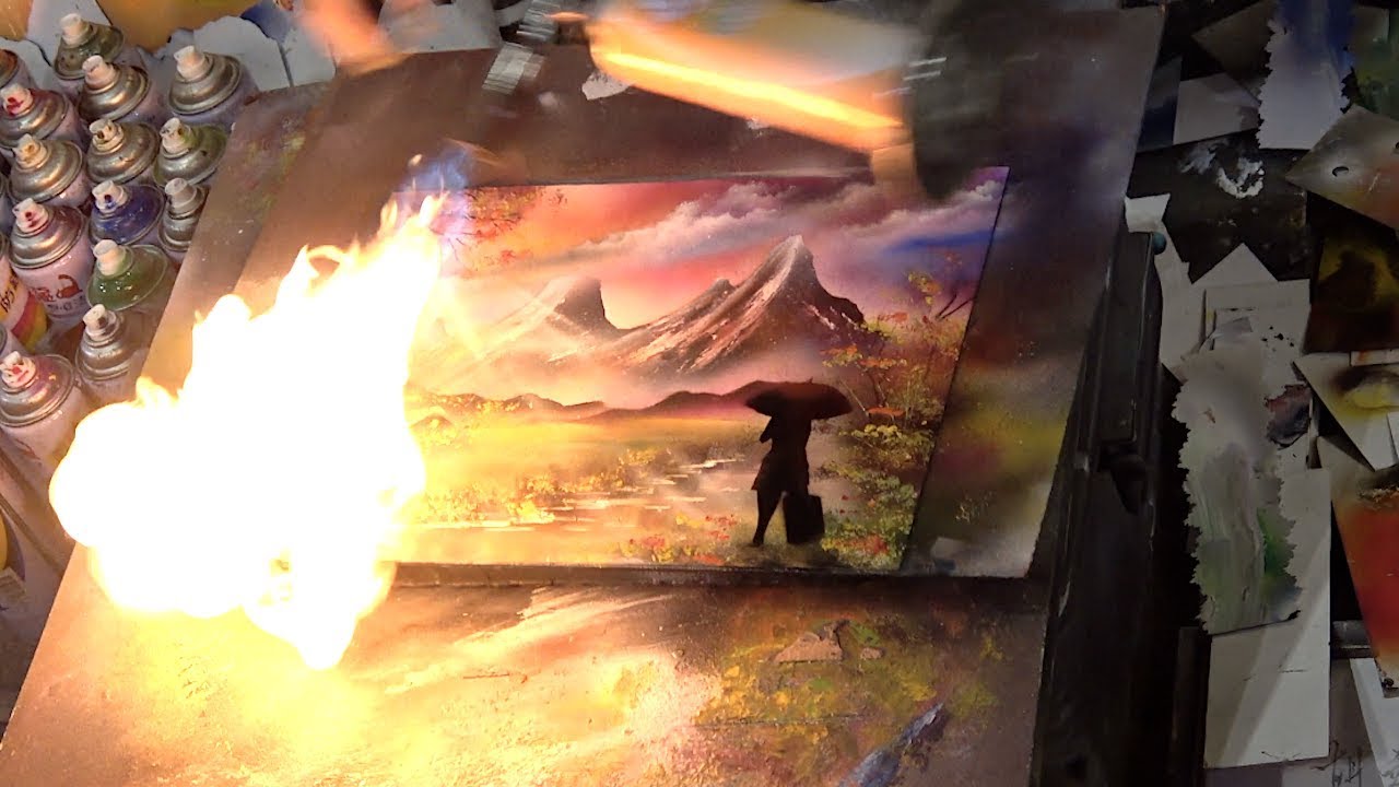 AMAZING SPRAY PAINTING (Art 3D Pictures) Street Performers