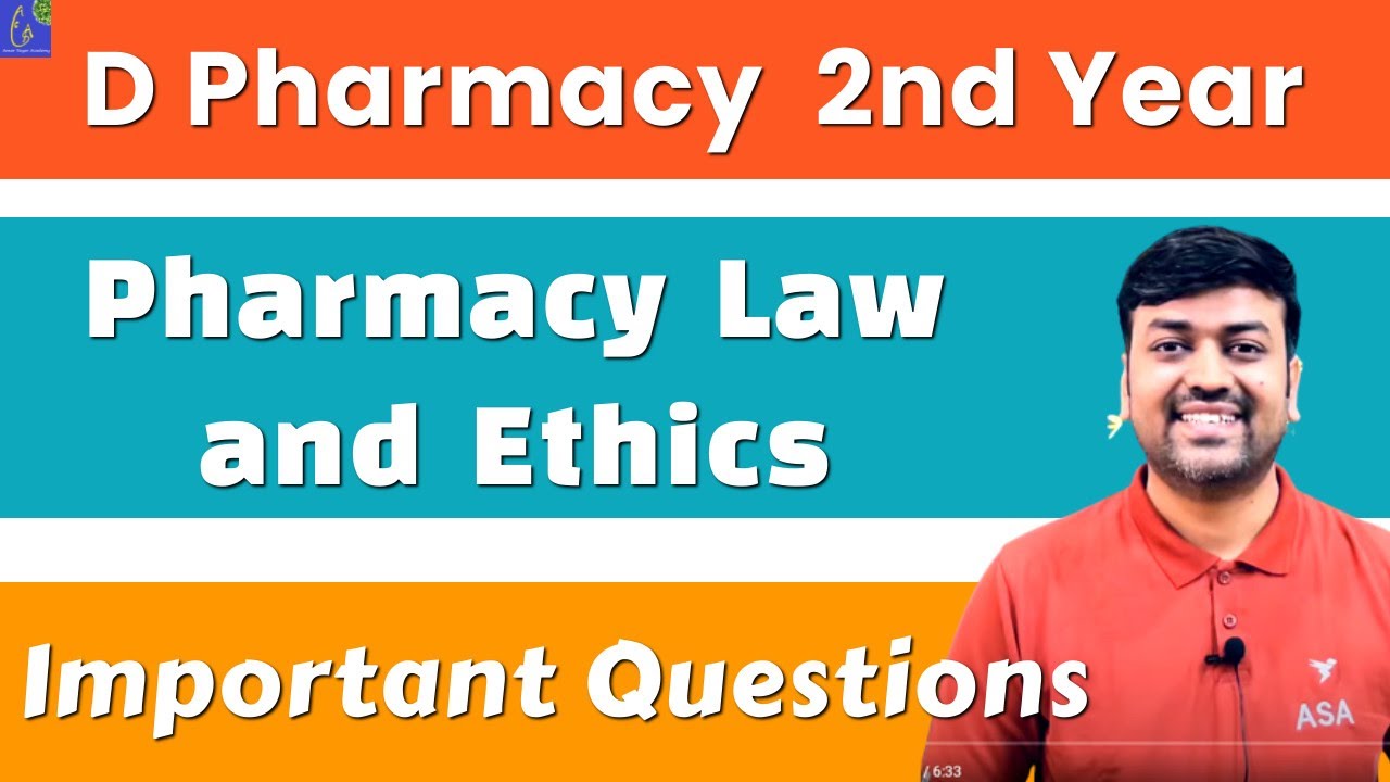 Pharmacy Law and Ethics D Pharma 2nd Year Important Question || pharmacy law and ethics Imp Question