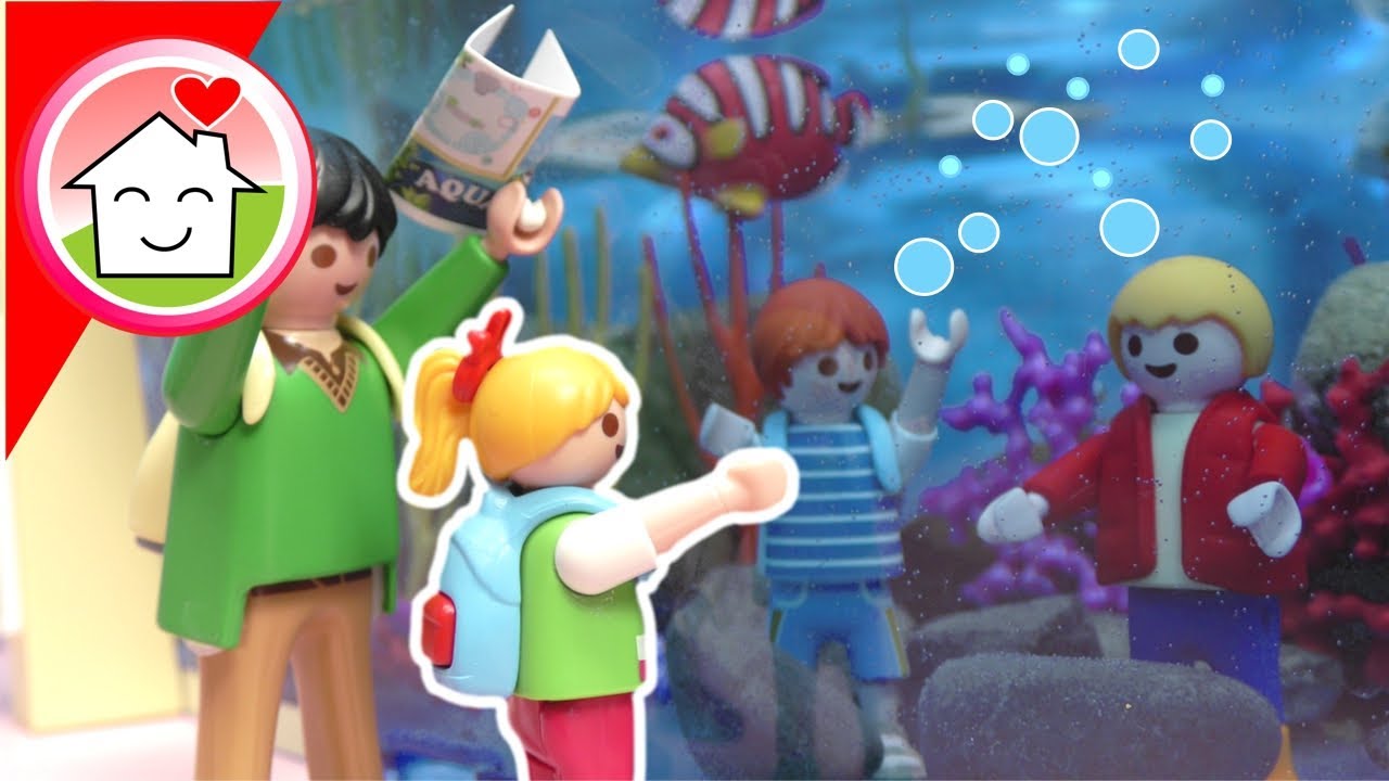 Playmobil Film Familie Hauser - Im Aquarium mit Lena und ihrer Klasse - Video f&uuml;r Kinder