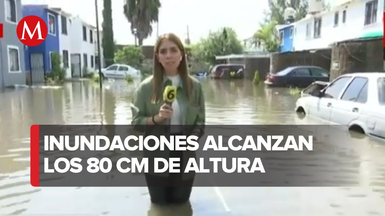 Inundaciones afectan a fraccionamiento en Tlajomulco de Zúñiga, Jalisco