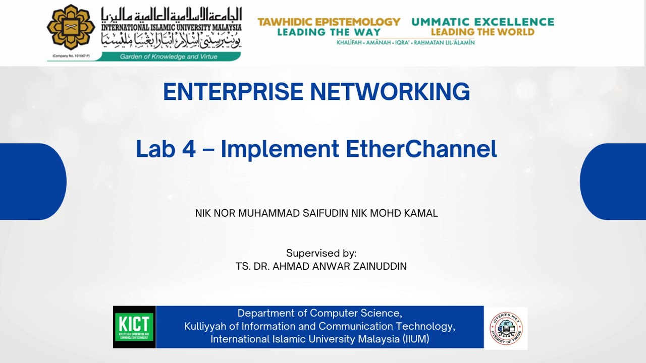 ENTERPRISE NETWORKING - Lab 4 : Implement EtherChannel