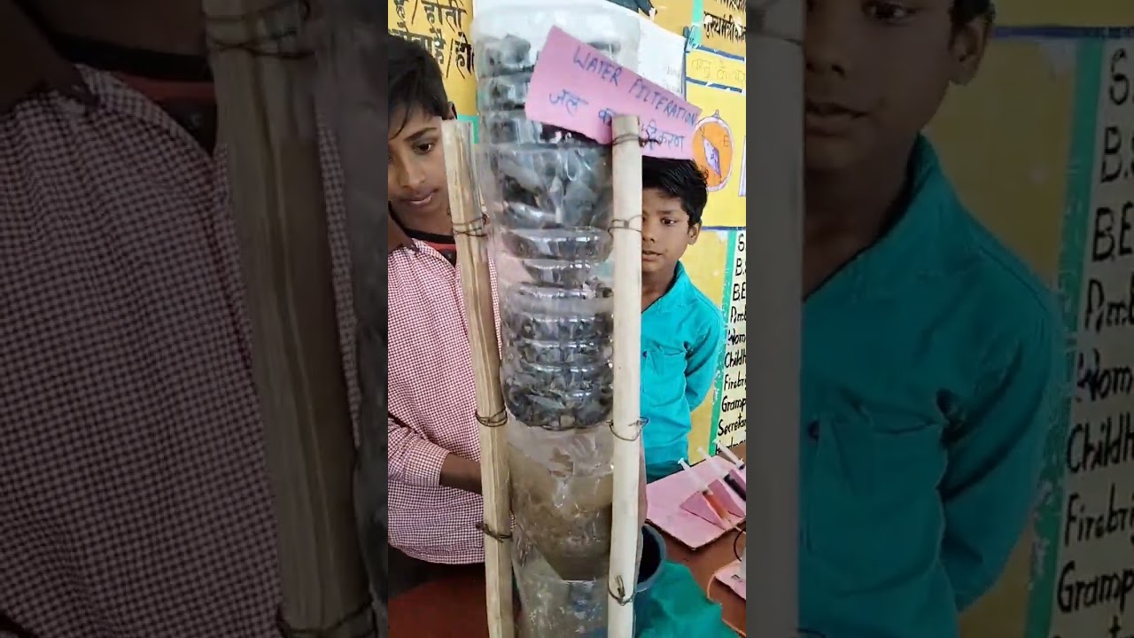science project l water purification l water filtration #school #viral #