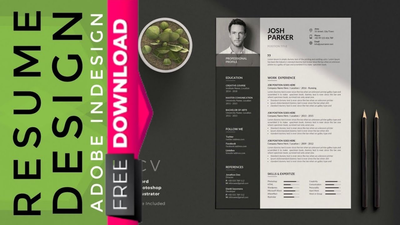 Adobe InDesign : How to Create a CV/RESUME template in InDesign :  Download Template | ATS Friendly