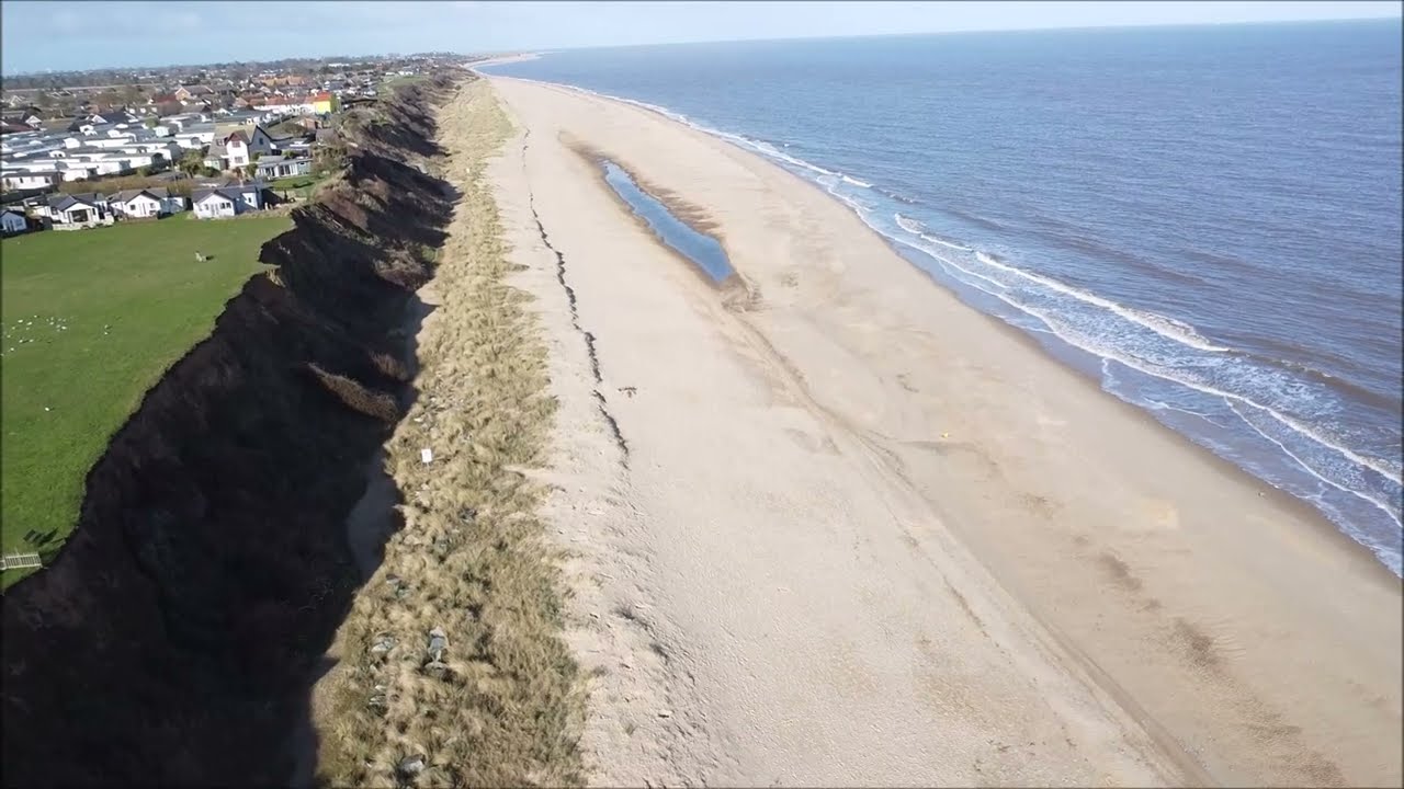 Scratby Drone View Crumbling Coastline