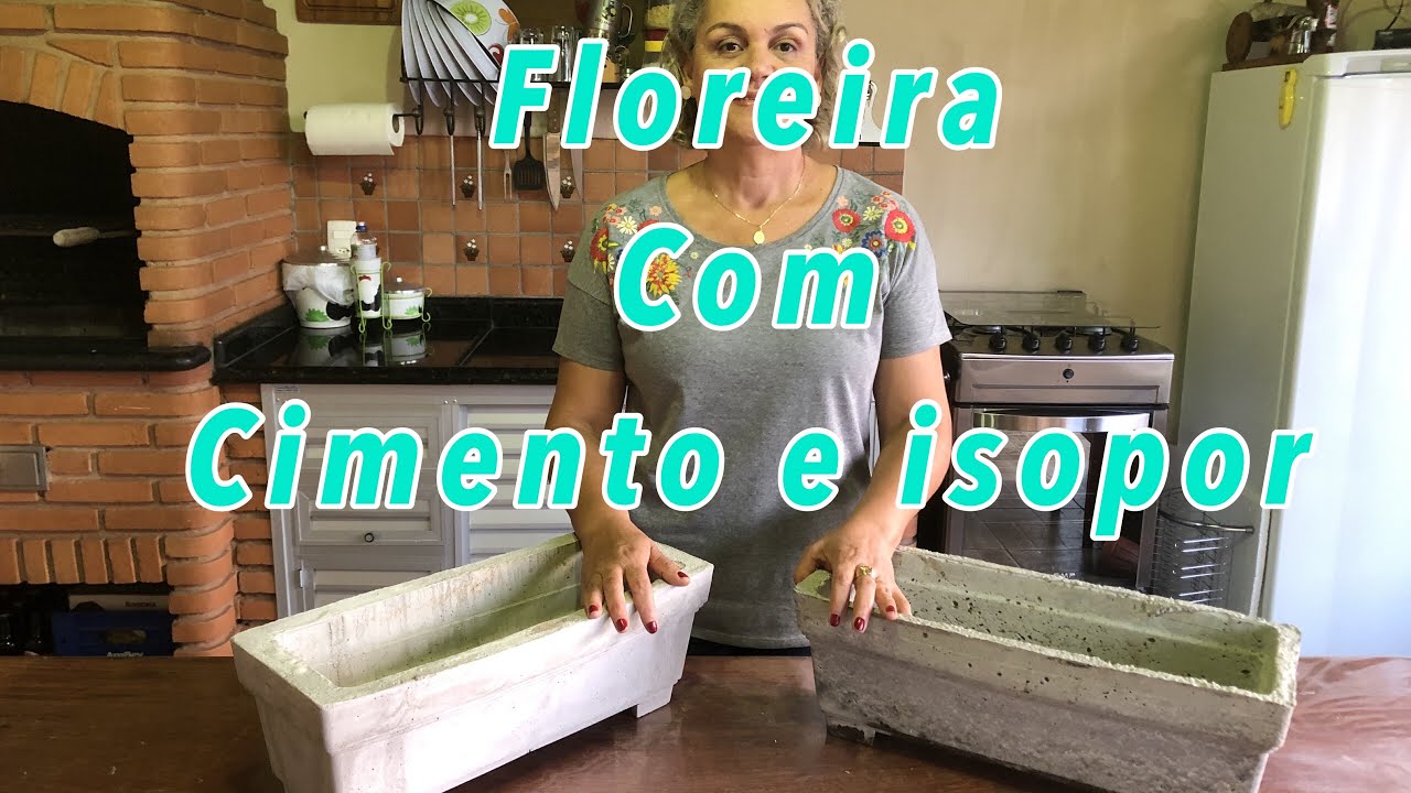 FAÇA VOCÊ MESMO! FLOREIRA DE CIMENTO COM ISOPOR.