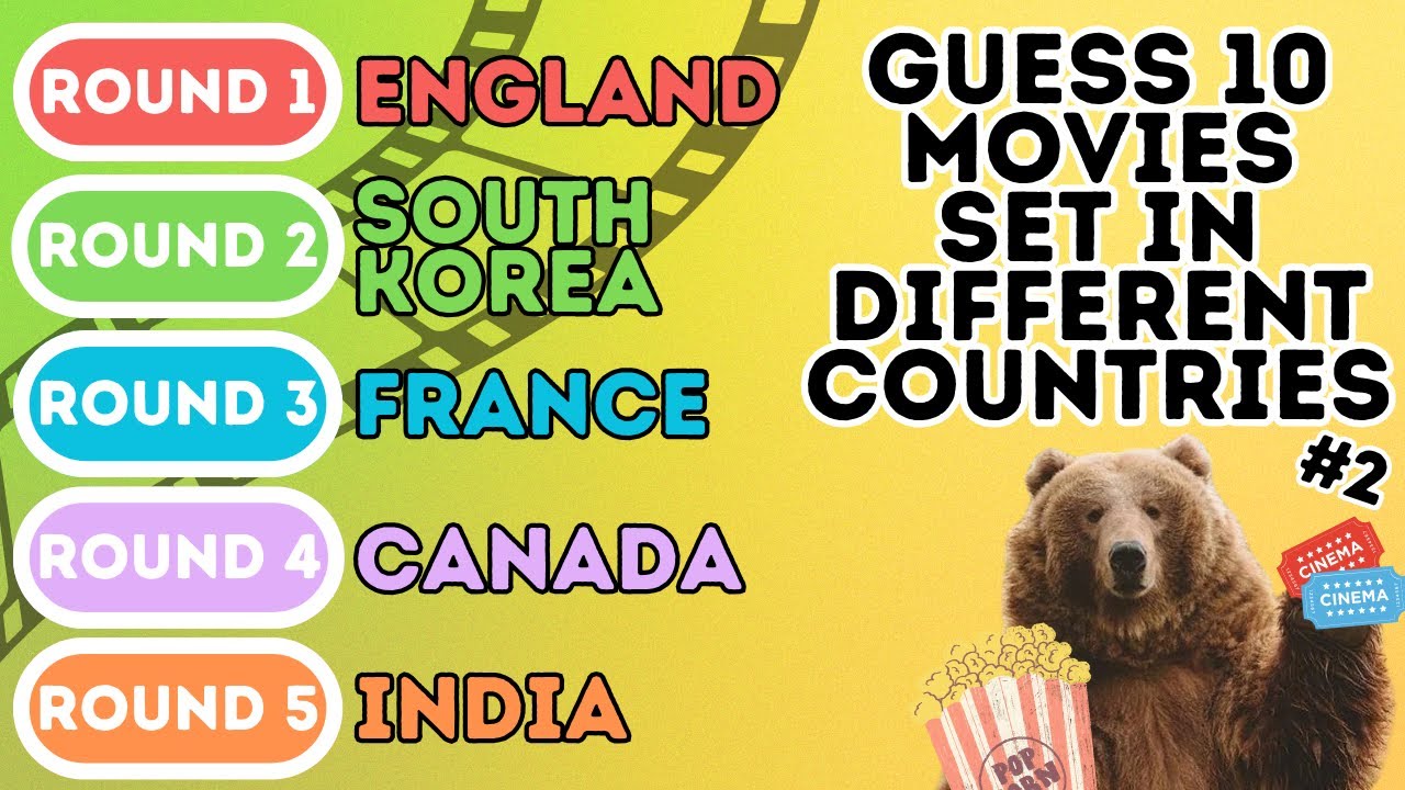 Guess 10 Movies Set in Different Countries | England, South Korea, France, Canada & India (50 Films)