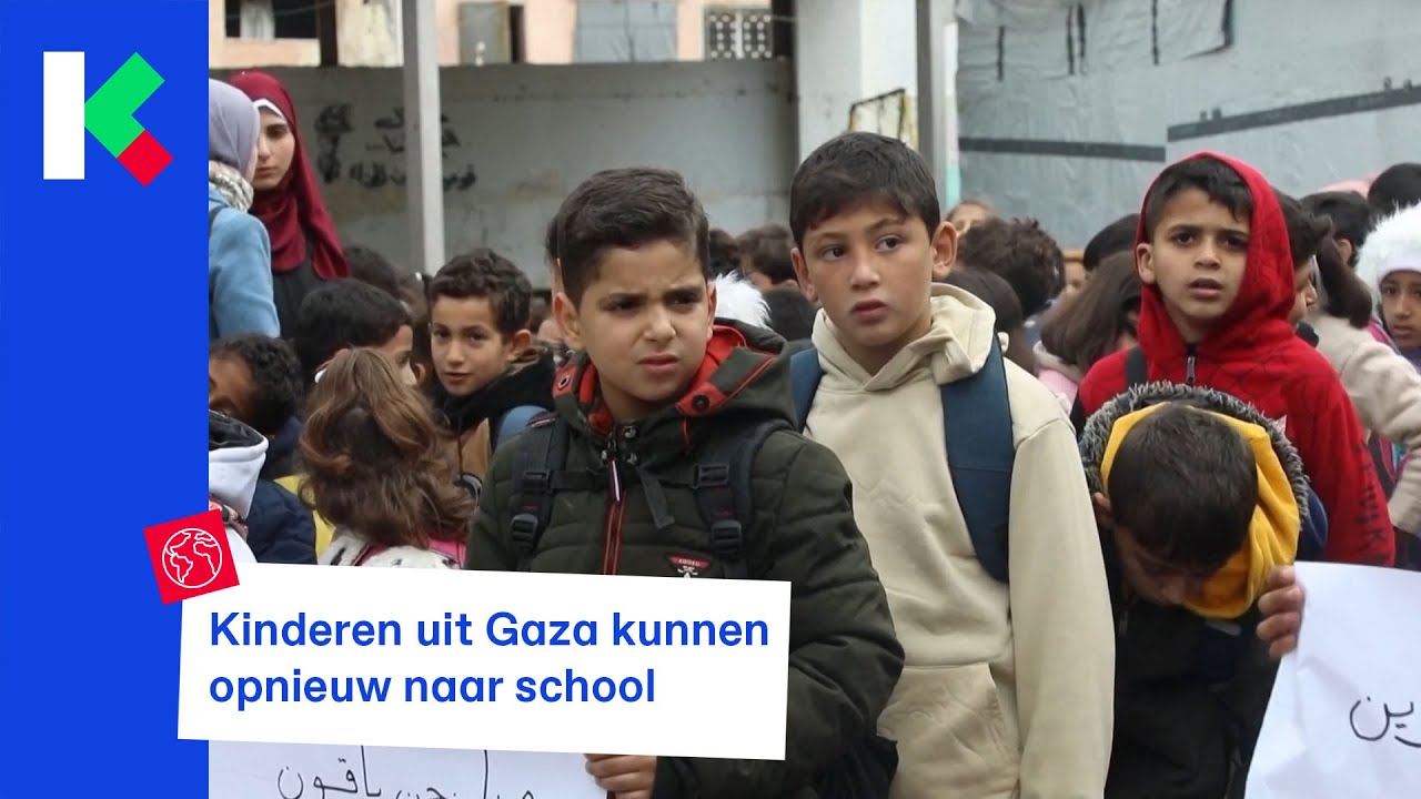 Jongens en meisjes in Gaza opnieuw naar school