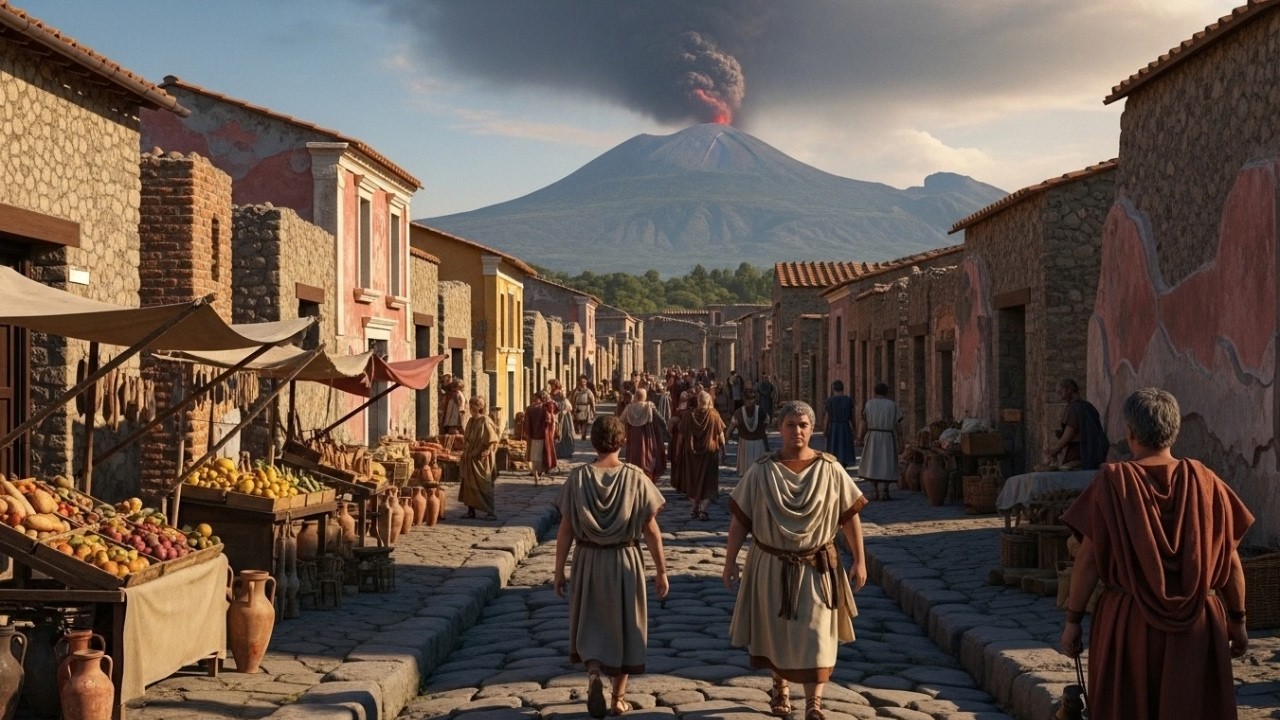 24 godziny w Pompejach przed erupcją Wezuwiusza (79 n.e.) – jak naprawdę wyglądało życie