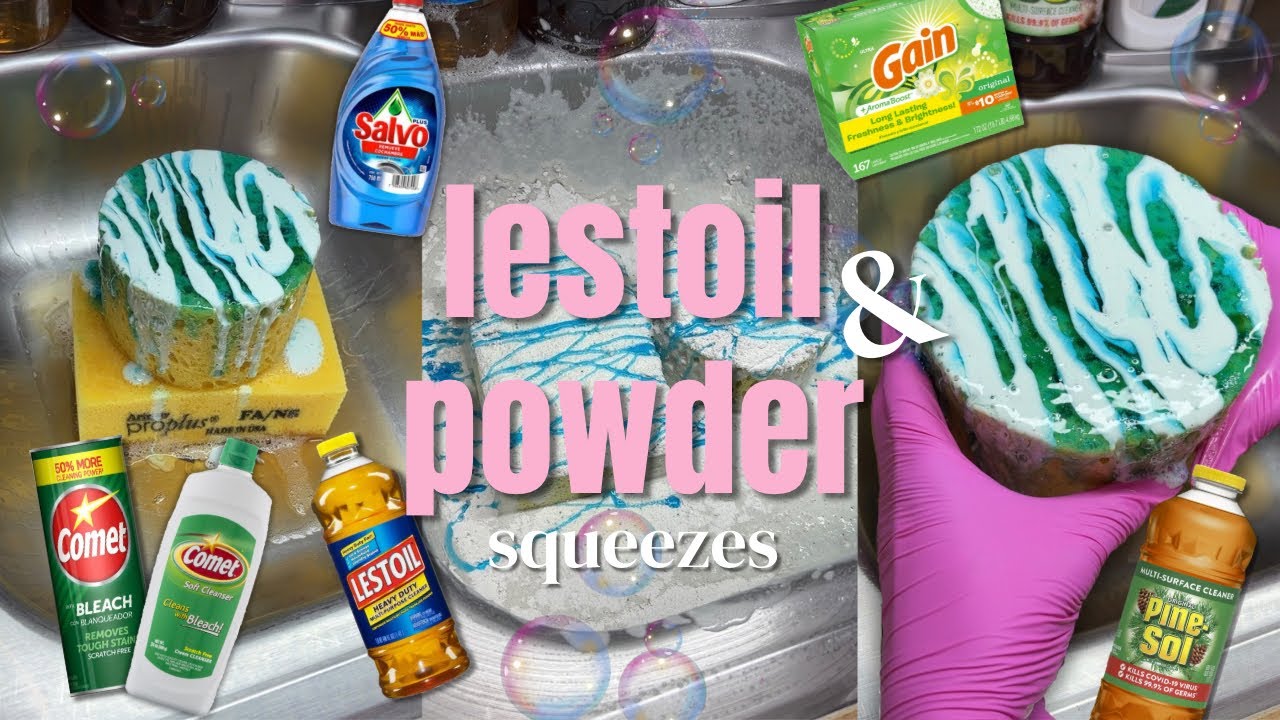 Lestoil & Powder Squeezes Sponge ASMR ⛽️💫🧽🧺