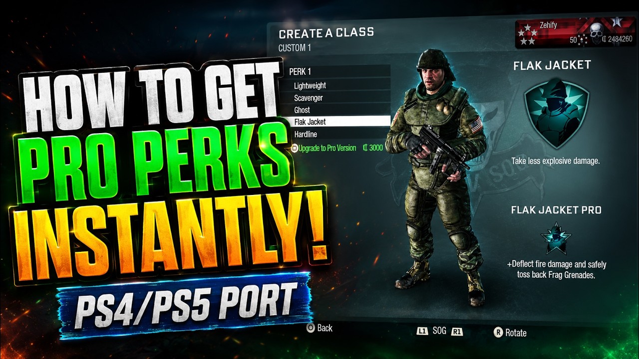 HOW TO GET ALL PRO PERKS WITH CFG ON BO1 (PS4/PS5 PORTS)