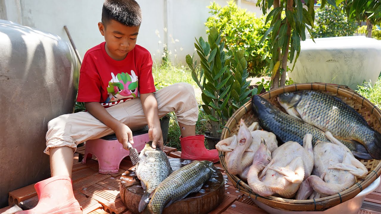 Yummy fish and chicken cooking with country style - Chef Seyhak