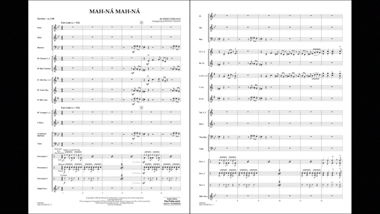 Mah-ná Mah-ná by Piero Umiliani/arr. by Johnnie Vinson