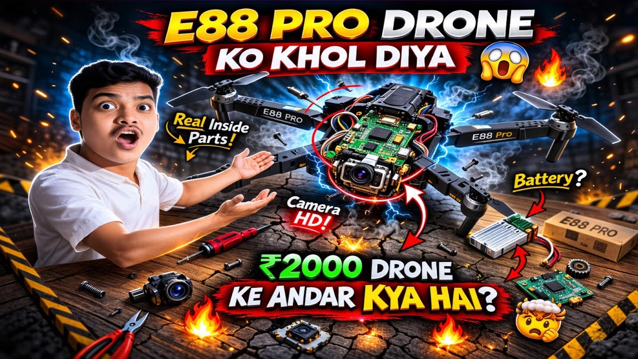 E88 Pro Drone Ko Khol Kar Dekha 😱 | Drone Ke Andar Kya Hota Hai?