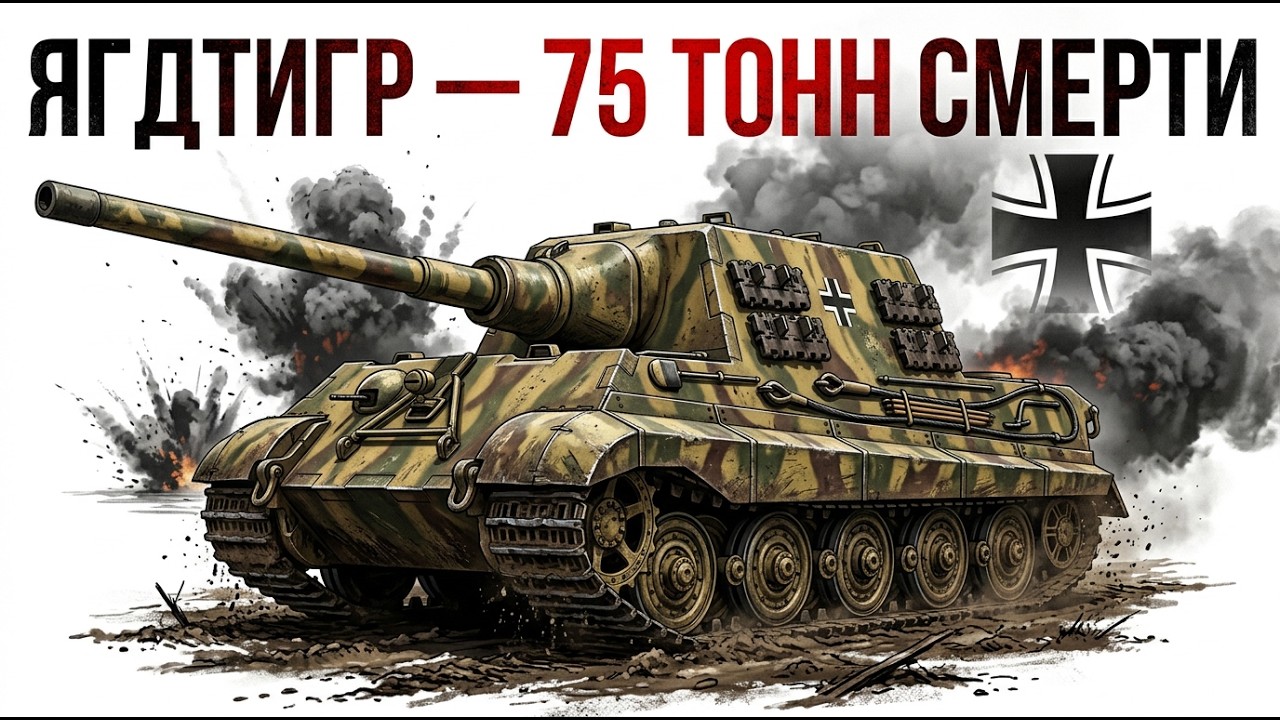 НЕПОБЕДИМЫЙ МОНСТР, Который ПРОИГРАЛ СЕБЕ: История Ягдтигра 250мм Брони и 0 Побед | ВМВ Документалка