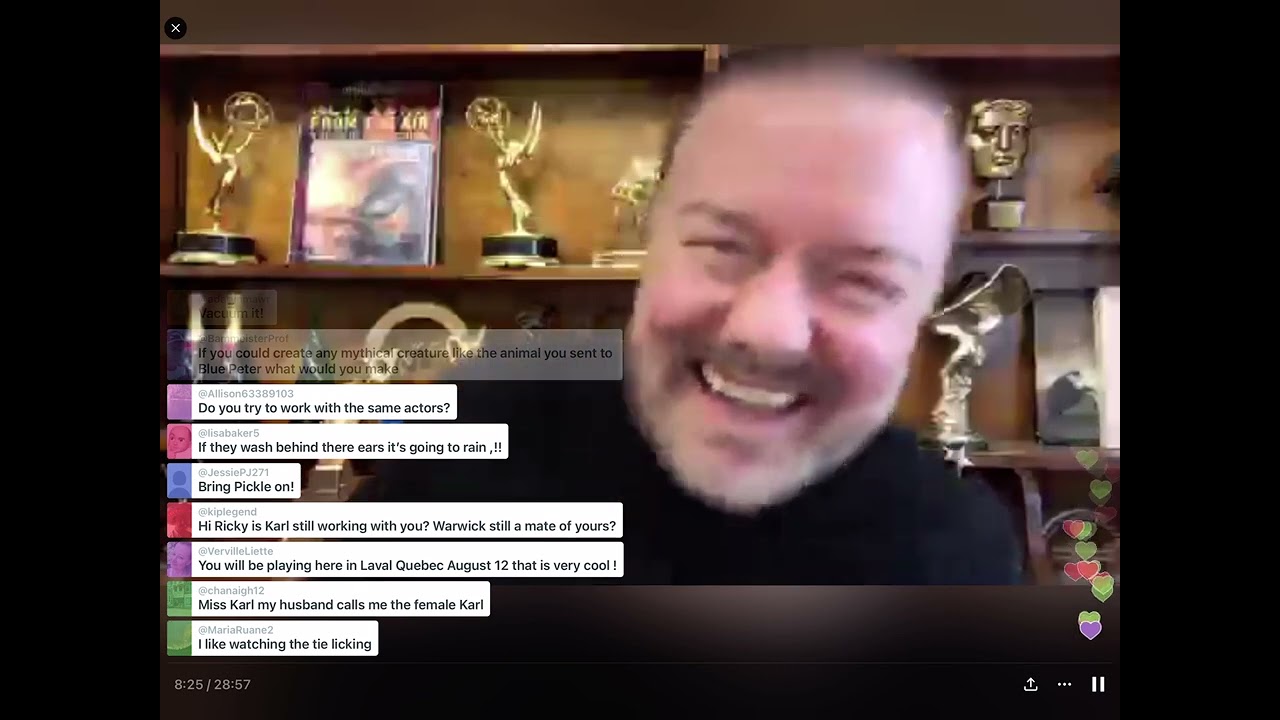 Ricky Gervais 02/04/2023 Facebook Live