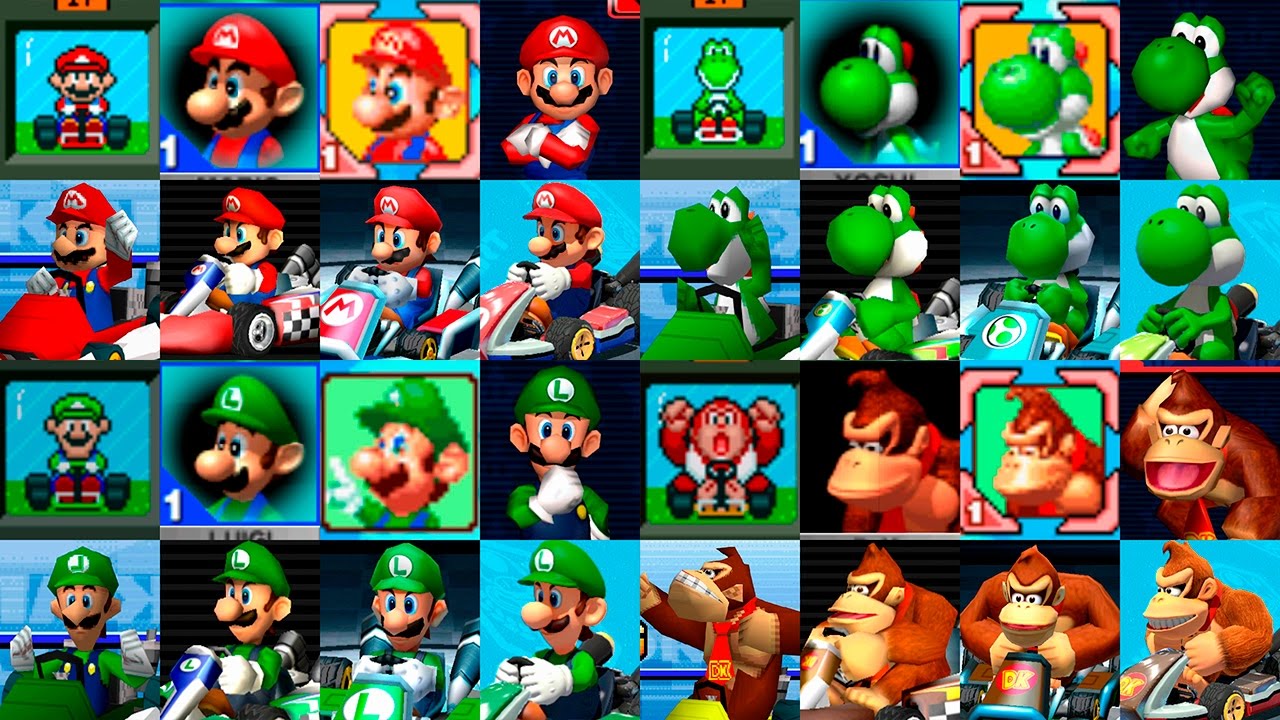 Mario Kart Classic Characters Evolution | Evolución de los personajes clásicos