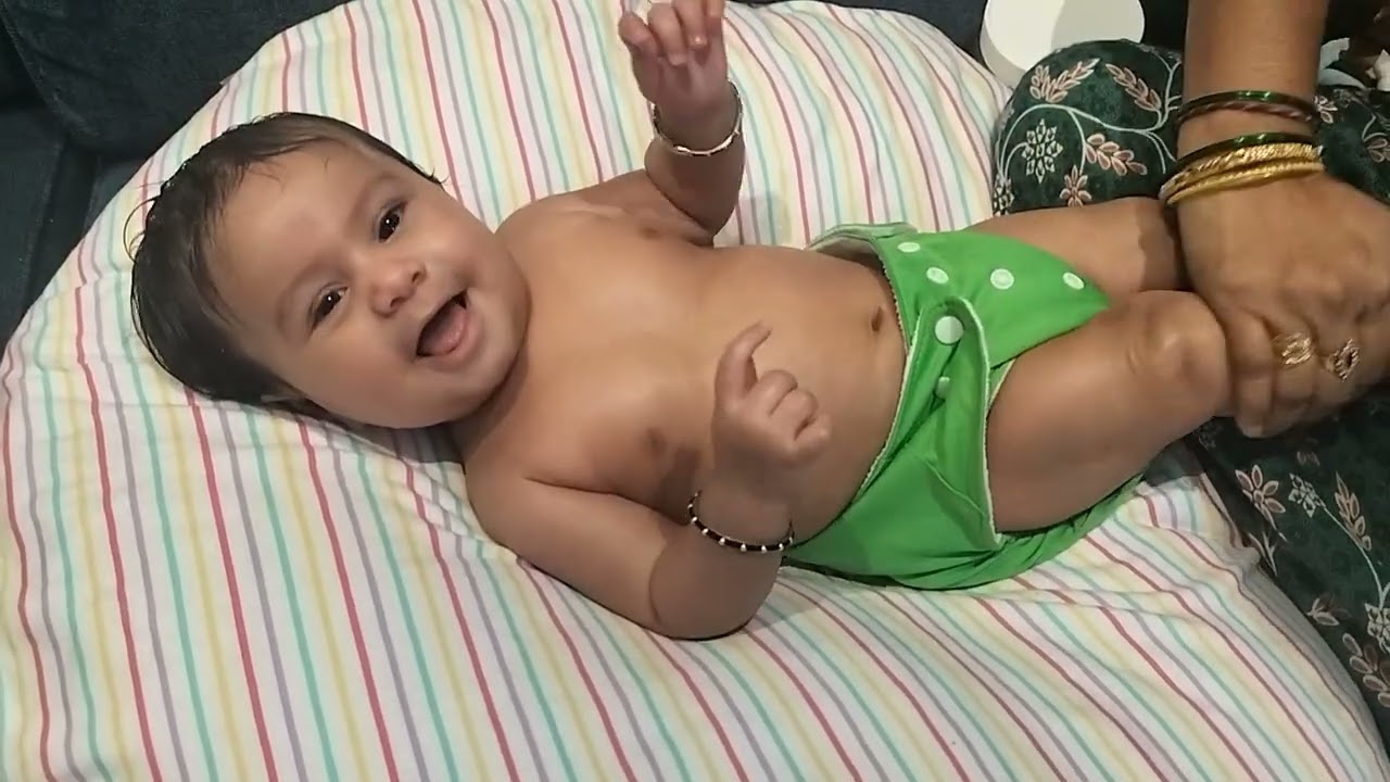 Indian Style oil massage for my 4 months old grand daughter ❤️❤️❤️