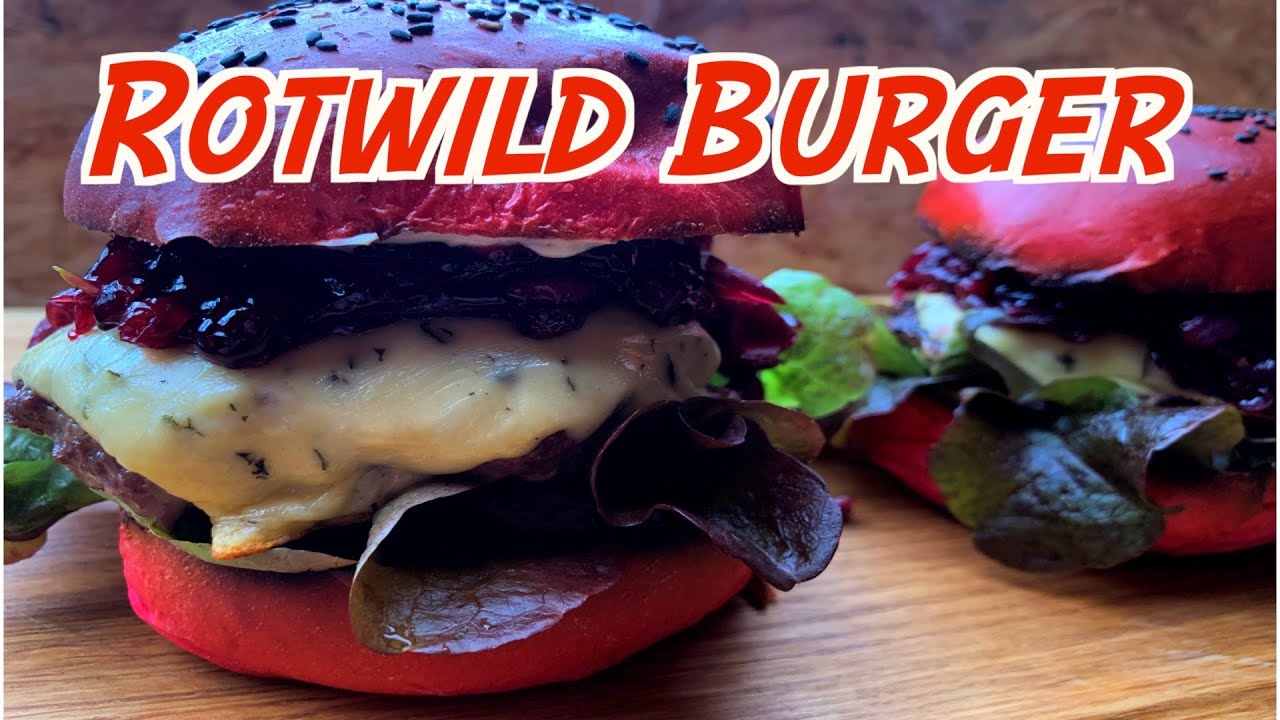 084 Rotwild Burger mit Rotwein-Zwiebel-Preiselbeerenchutney