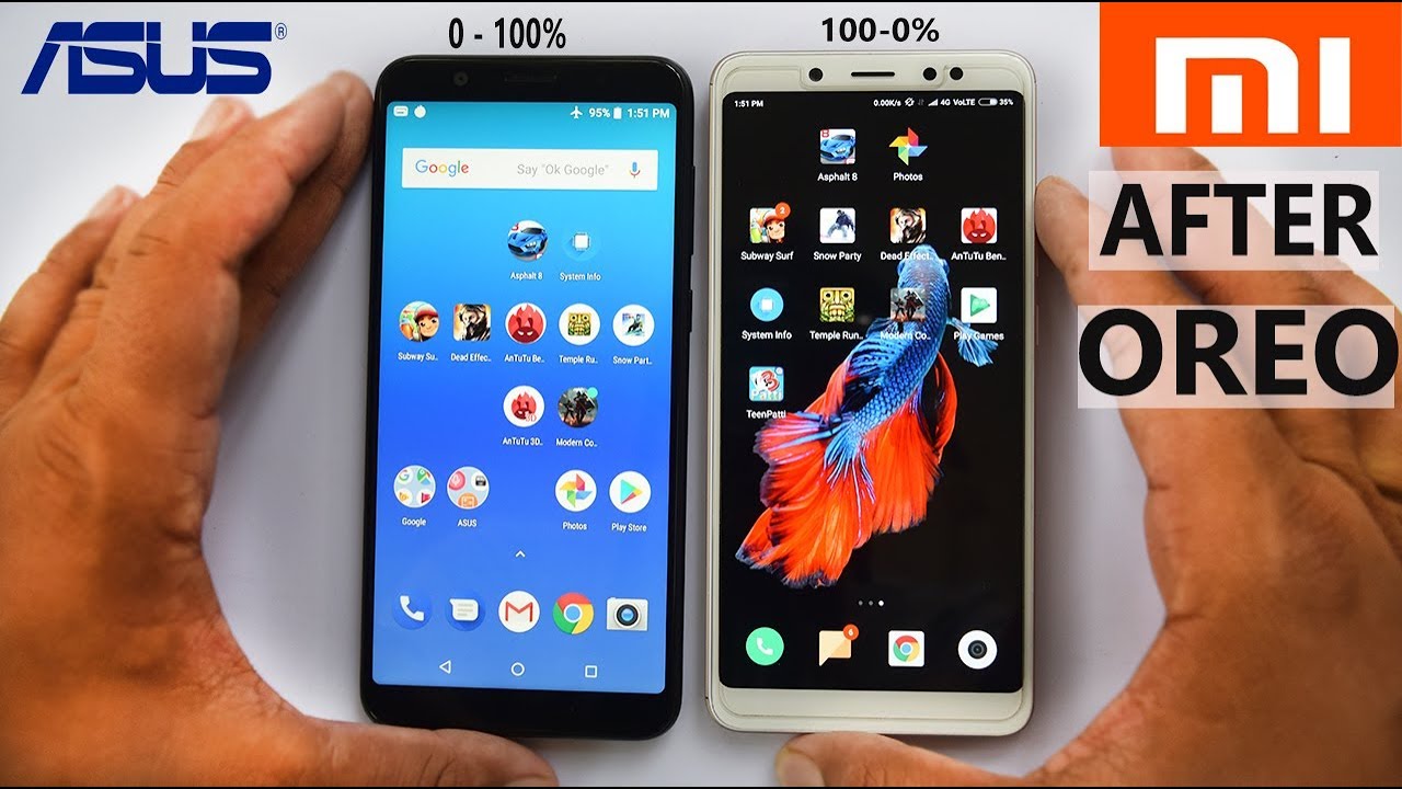 After Oreo Redmi Note 5 Pro vs Asus Zenfone Max Pro M1 - Extreme Speed#Battery charging/drain#Gaming