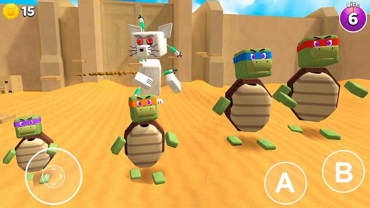 Ninja Turtle and Rat Boss in Desert - Super Bear Adventure Gameplay Walkthrough