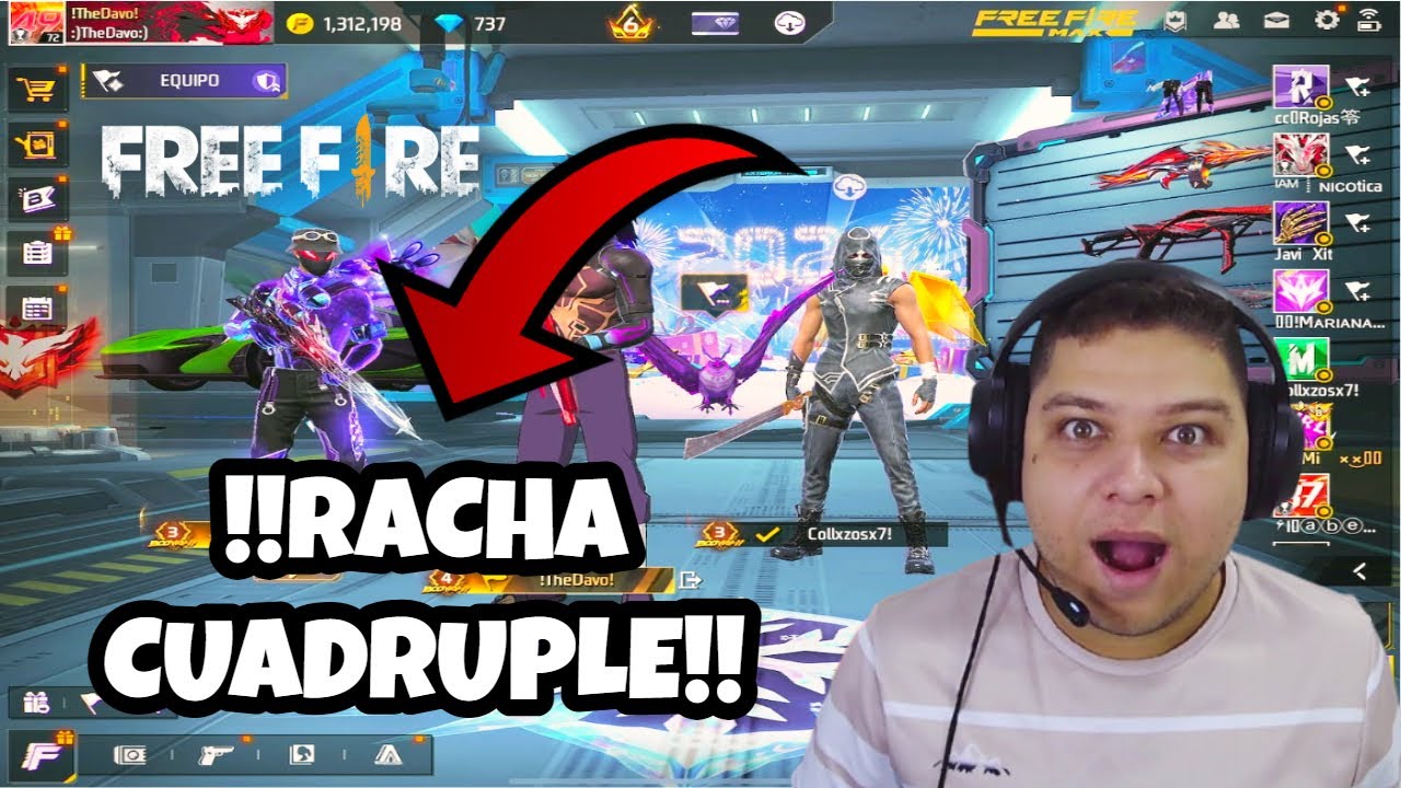 !!MIREN COMO CONSEGUI UNA RACHA CUADRUPLE en FREEFIRE!!-TheDavo