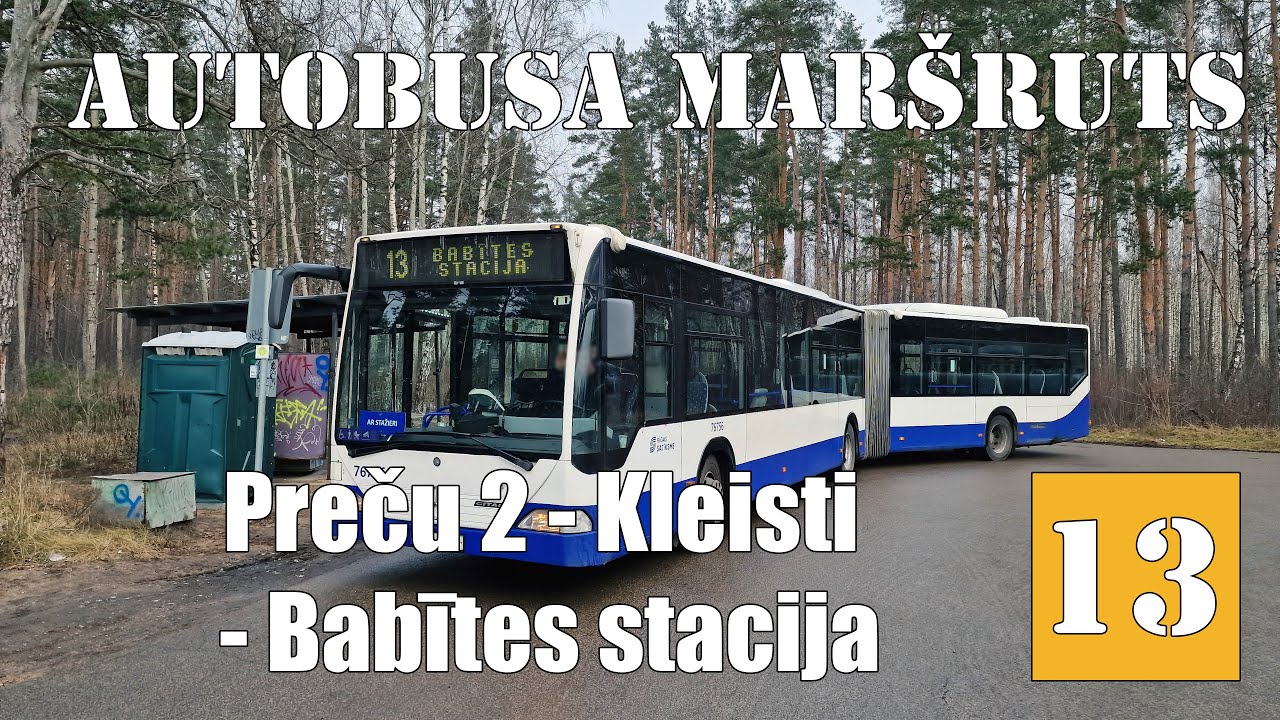 Rīga, Autobusa maršruts №13, Reiss: Preču-2 (Rīga) - Babītes stacija. Timelapse 2x
